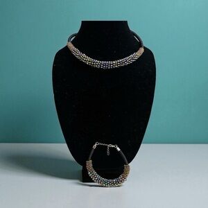 Chic Multicolor Beaded Necklace and Bracelet Set